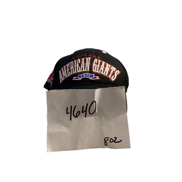 #4640 American Giants Chicago NLBM hat/cap black snap back Billings autographe - Picture 8 of 8